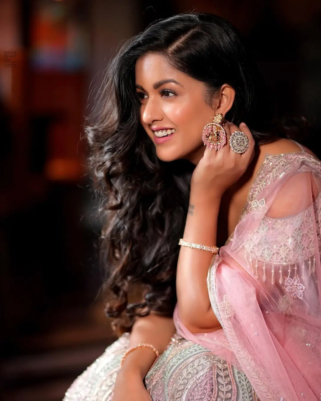 Hindi TV Actress Ishita Dutta In Long Pink Gown